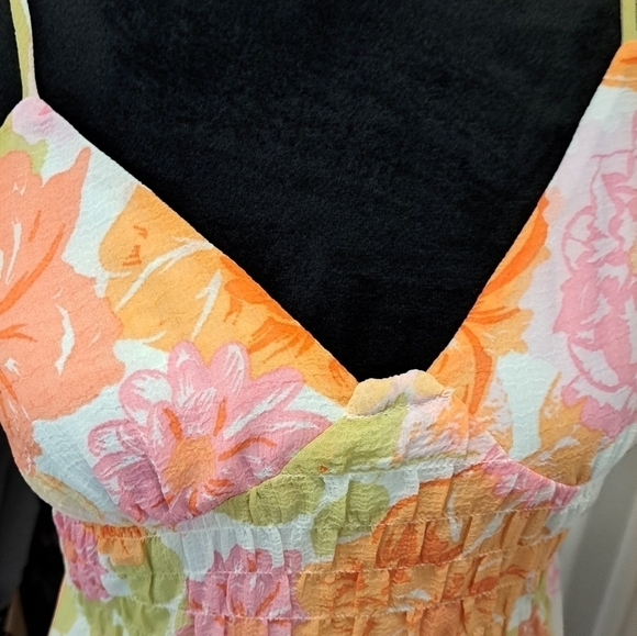 Stitch & Pine Brightly Printed Princess Cut Midi Dress   Size M - Picture 2 of 7